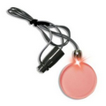 Round Frosted Glow Pendant w/ Red LED